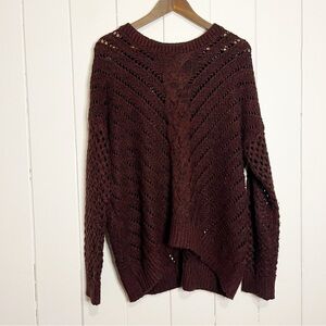 Attitude Burgandy Knit Sweater. Size Large.